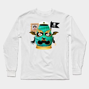 Spooky Halloween Pumpkin Head Long Sleeve T-Shirt